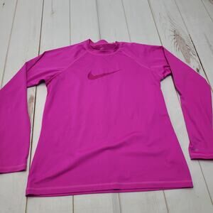 Nike UPF 40+ swim shirt long sleeve magenta pink fuschia